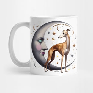 Greyhound Dog and Crescent Moon Mug